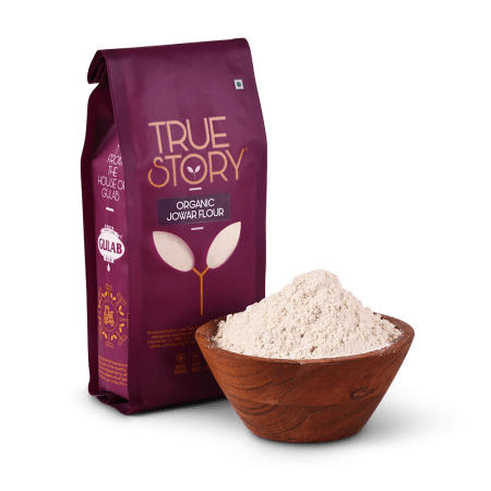 Organic jowar flour with flour bowl