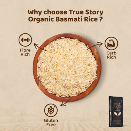 organic basmati rice in bowl