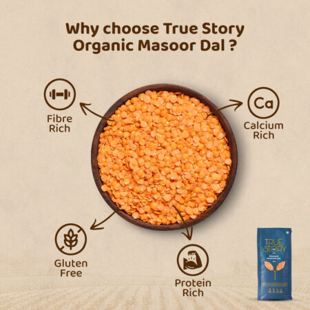 organic masoor dal in bowl