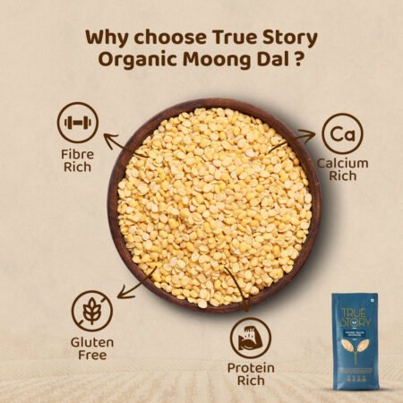 organic yellow moong dal in bowl