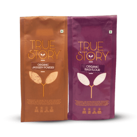 true story organic Jaggery powder true story organic ragi flour combo