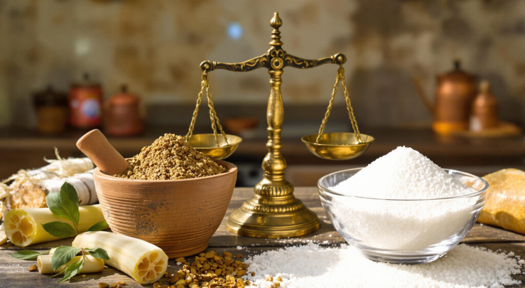Organic Jaggery Powder vs Refined Sugar