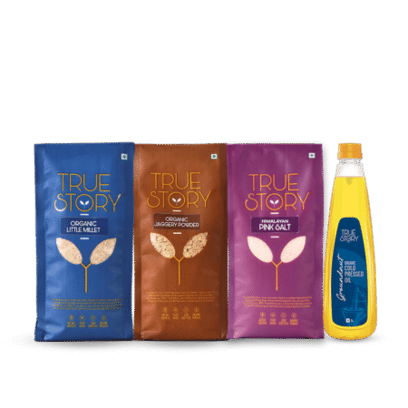 true story organic jaggery powder true story organic raw peanuts true story organic cold pressed groundnut oil true story pink salt
