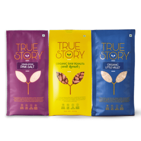 true story organic raw peanuts true story organic little millet true story organic pink salt