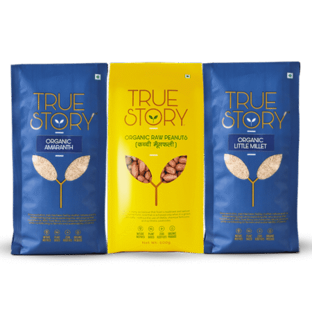 true story organic raw peanuts true story organic little millet true story organic amaranth